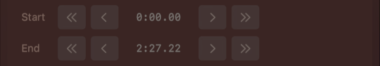 Nudge controls for start and end times
