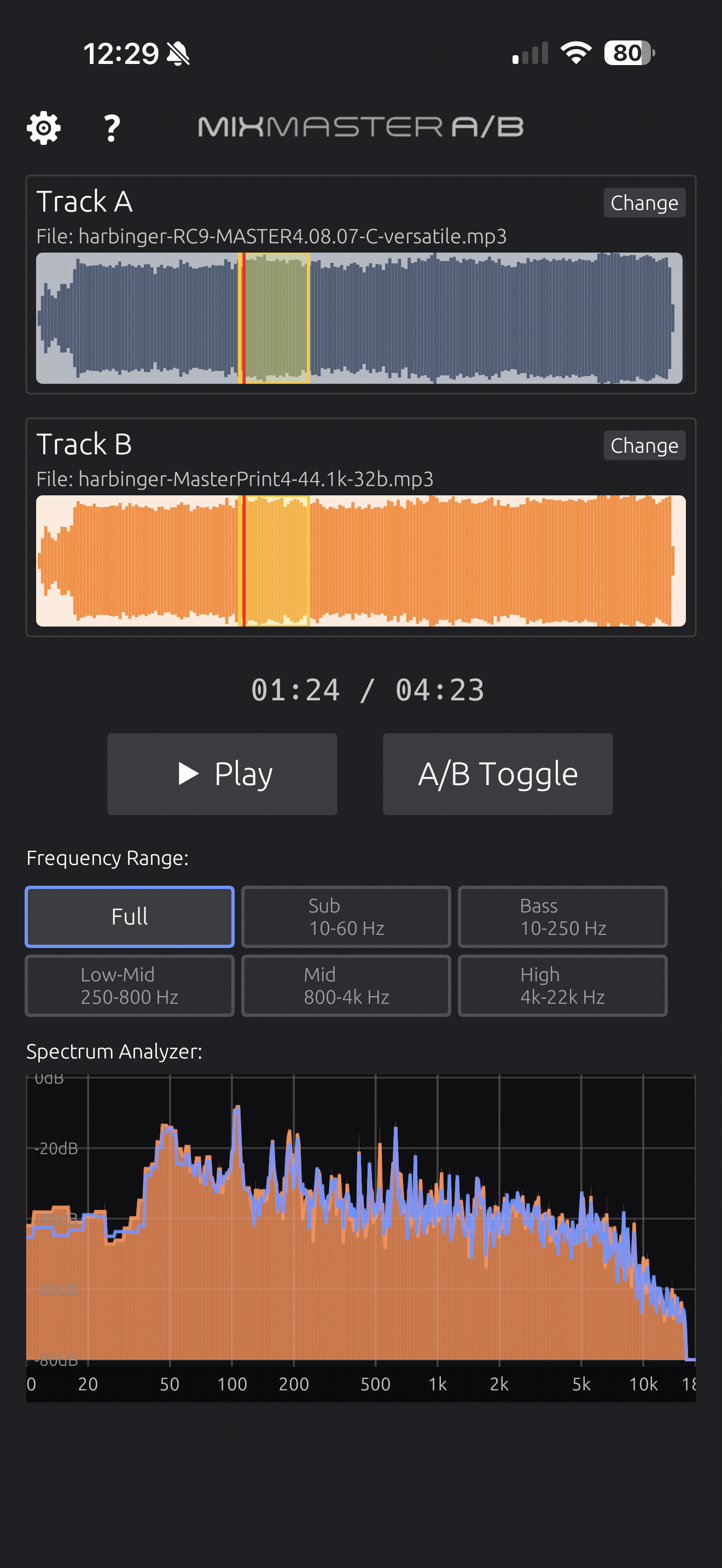 MixMaster A/B App Screenshot